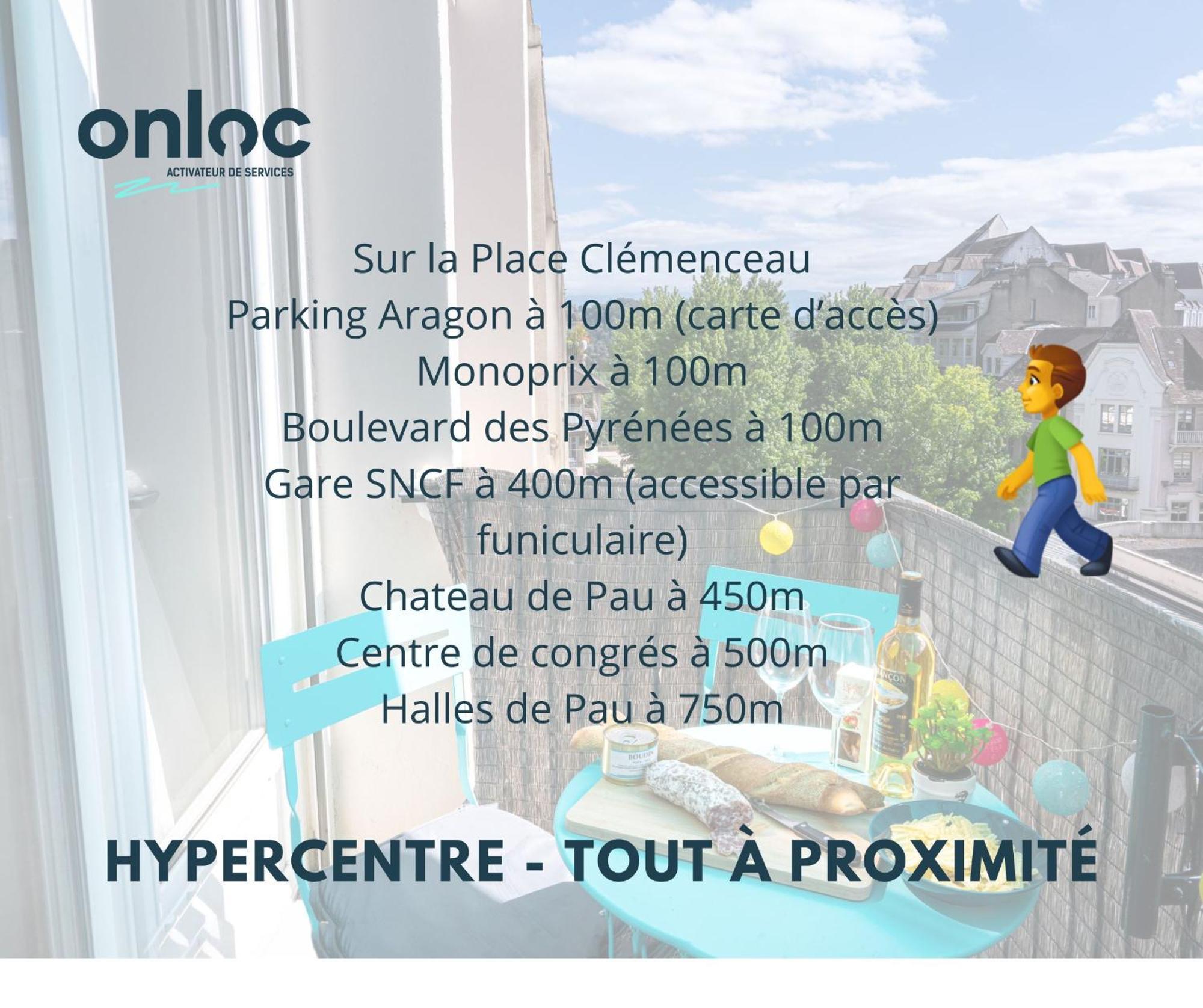 Au Palais Des Pyrenees! Hyper Centre -Clim-Balcon-Parking Gratuit Apartment Pau Ngoại thất bức ảnh